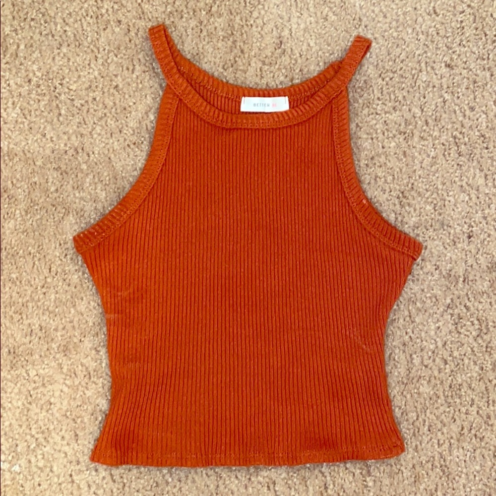 Cropped red/orange tank top